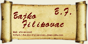 Bajko Filipovac vizit kartica